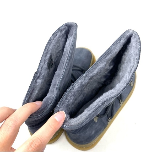 Birkenstock Masi Graphite Suede Leather Fur Lined Boots NARROW - Picture 4 of 9